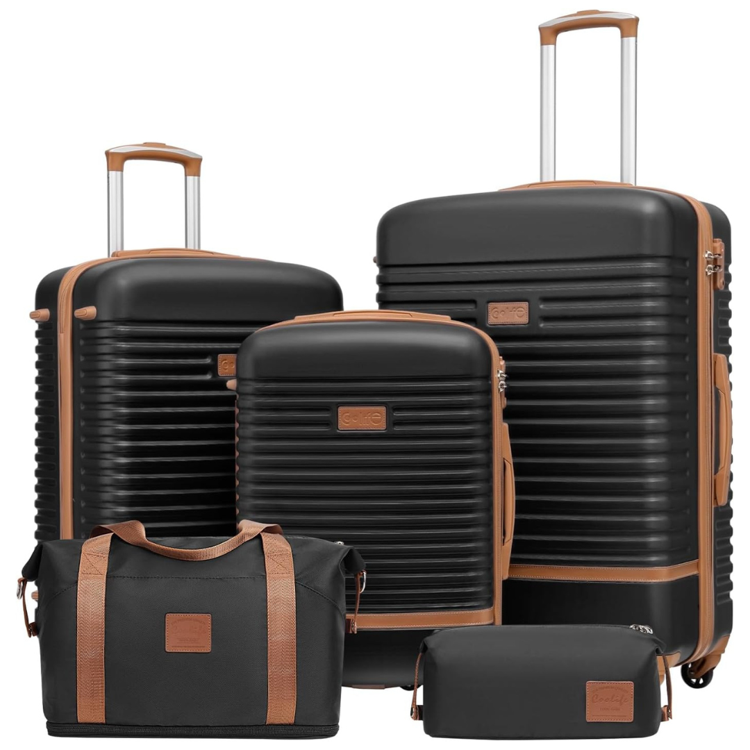 5-Piece Lightweight Hardshell Luggage Set With TSA Lock (4 Colors)