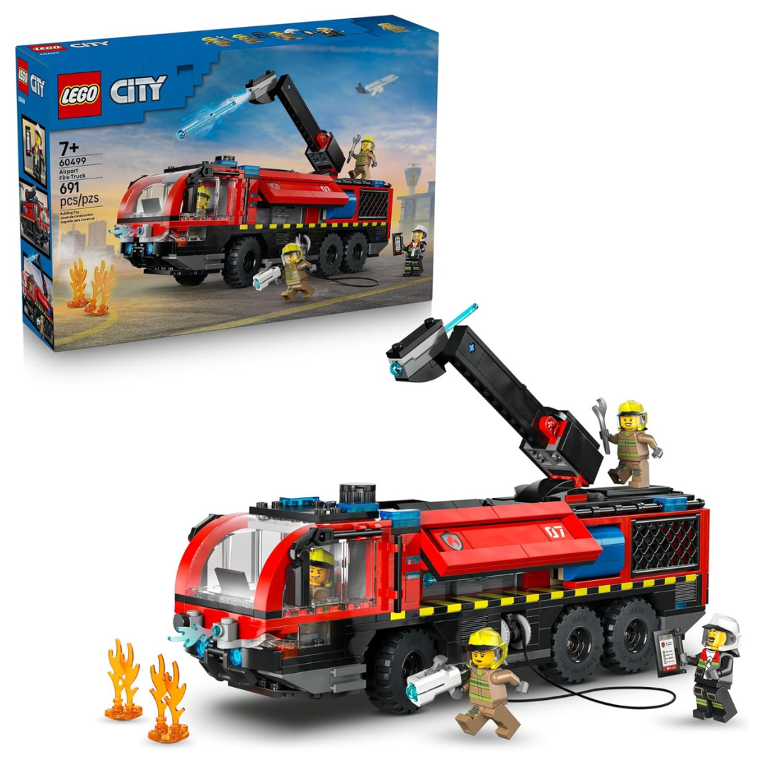 691-Piece LEGO City Airport Fire Truck Kids Building Toy (60499)