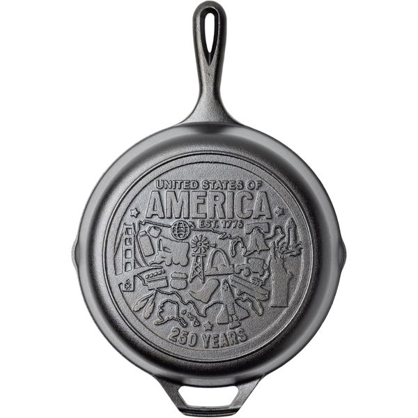 10.25" Cast Iron Pre-Seasoned Frying Pan With Teardrop Handle