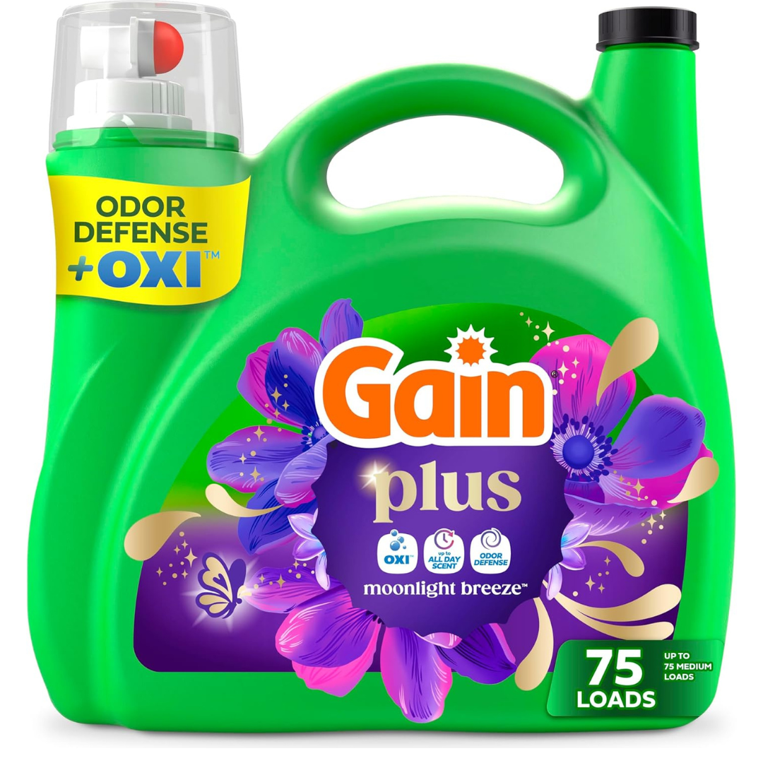 99-Oz Gain Moonlight Breeze Plus Liquid Laundry Detergents (75 Loads)