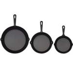 Set Of 3 Jim Beam HEA Pre Seasoned Cast Iron Skillets (6", 8" & 10")