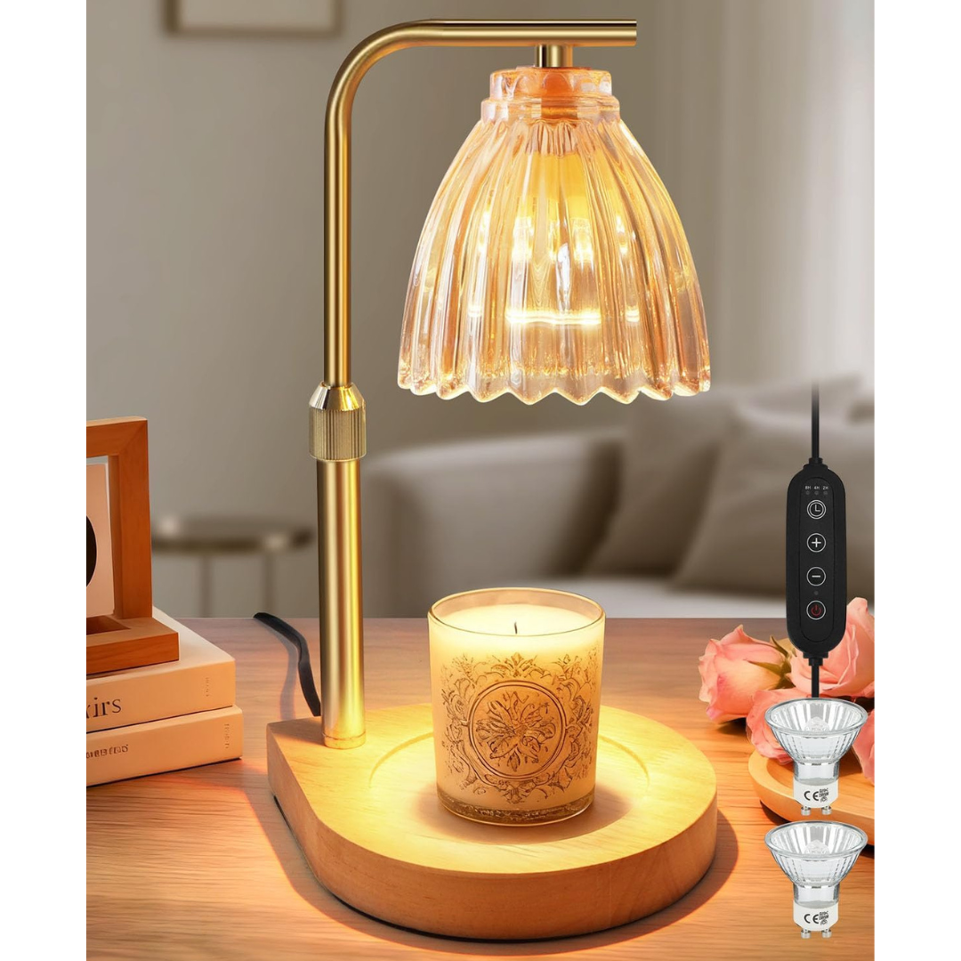 Height Adjustable Flameless Candle Warmer Lamp With Timer & Dimmer