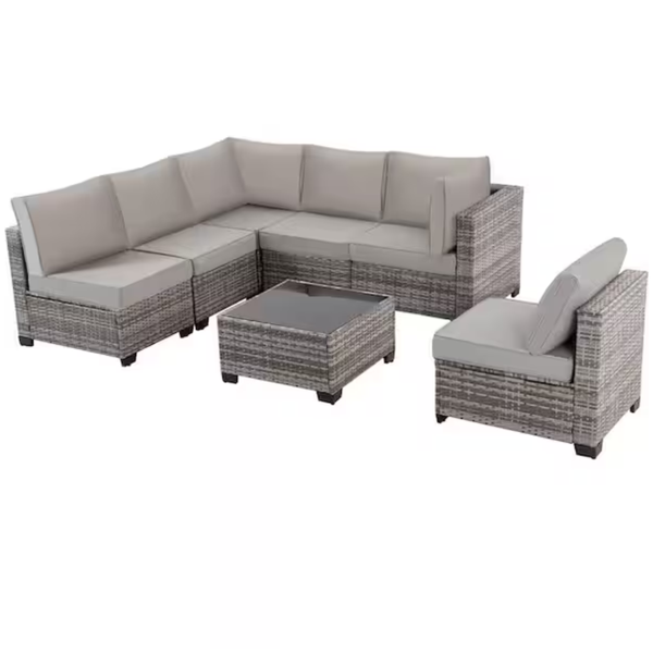 7-Piece JUSKYS Wicker Patio Furniture Sets