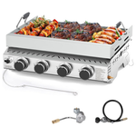 Cowsar Portable 4-Burner 32000 BTU Propane Stainless Steel BBQ Grill