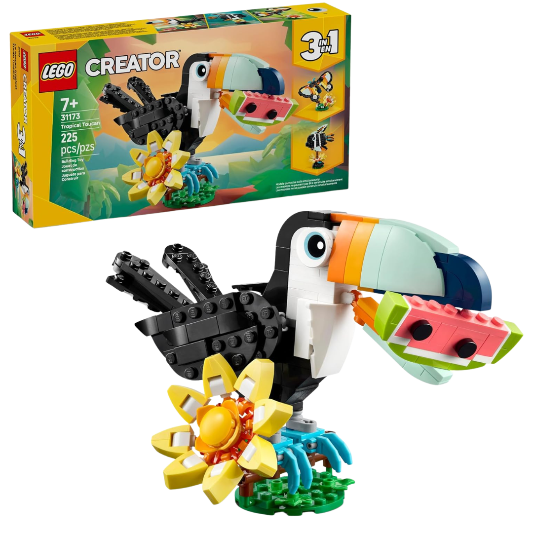 225-Piece LEGO Creator 3 In 1 Wild Animals Tropical Toucan Building Toy (31173)