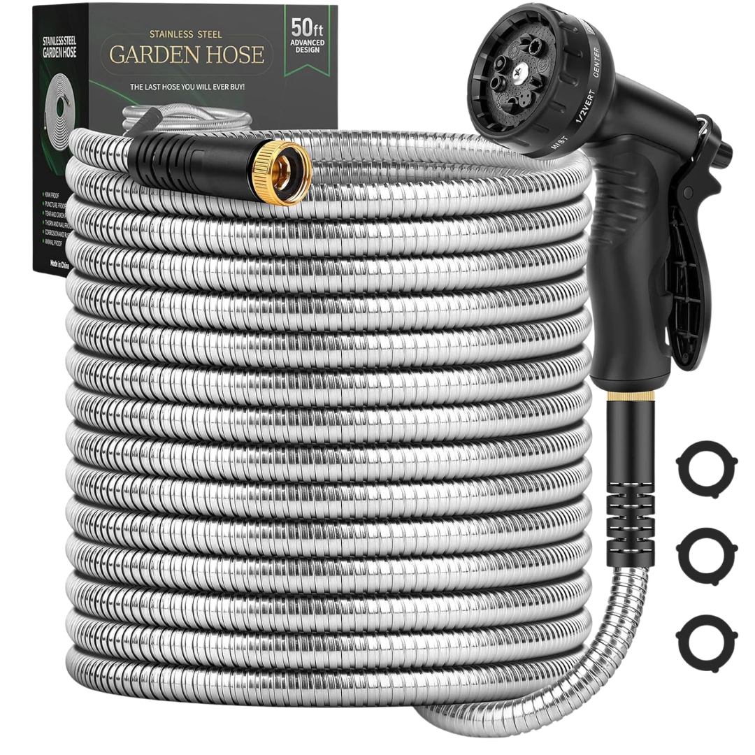 50ft Itsonestep Metal Stainless Steel Water Hose
