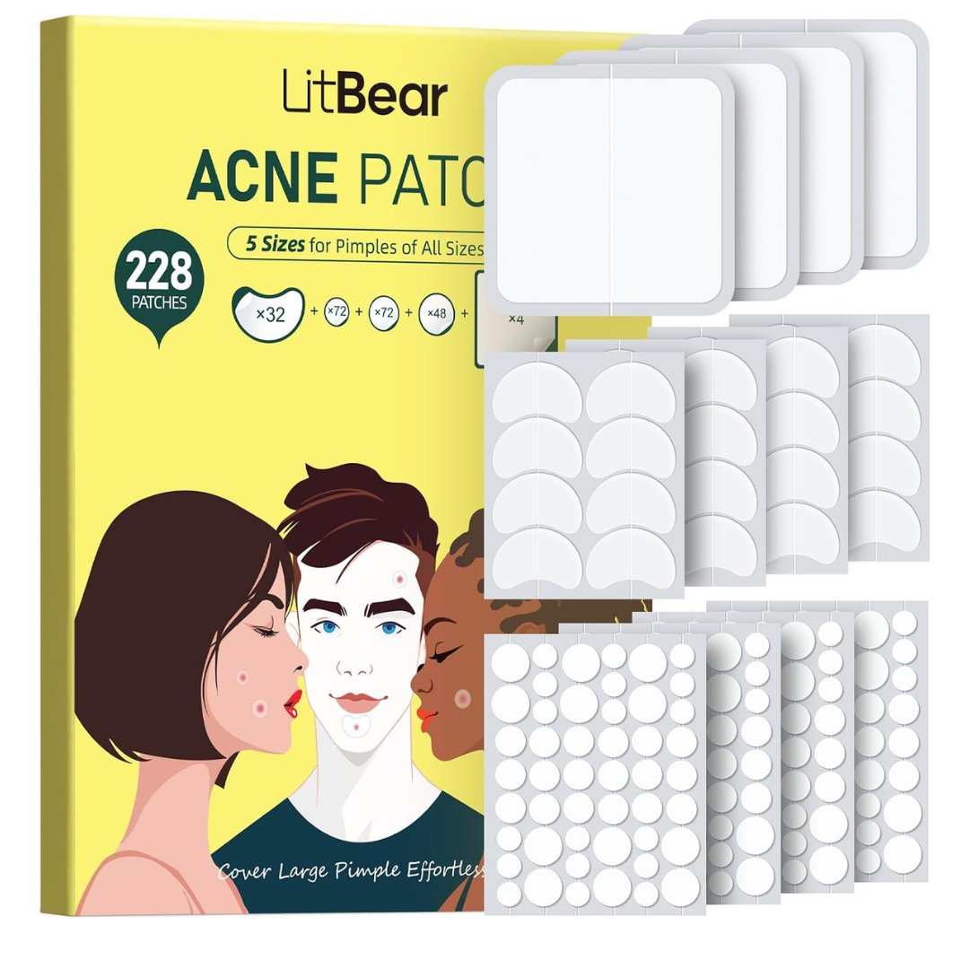 228-Count LitBear Acne Ptches (5 Sizes)