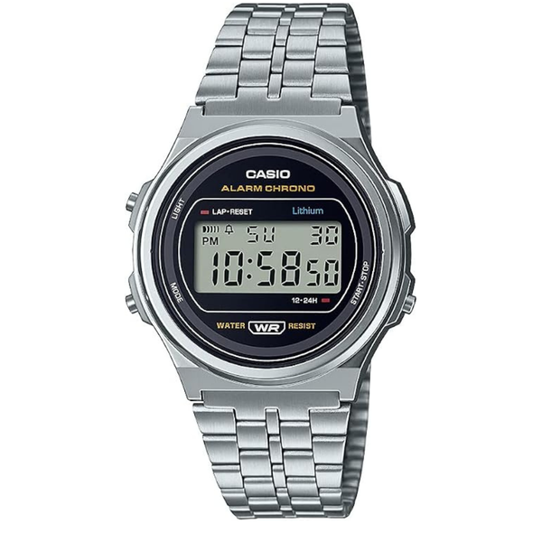 Casio 39mm Unisex Vintage Stainless Steel Bracelet Watch