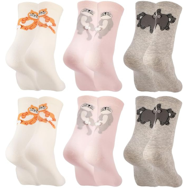 6-Pair Women's Cute Animals Balls Socks