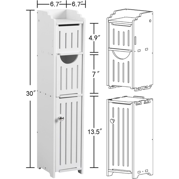 Aojezor Small Waterproof Durable Bathroom Storage Cabinet