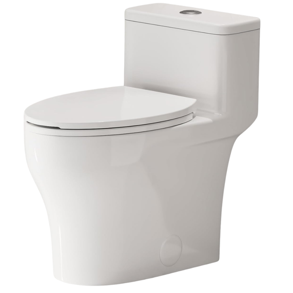 One-Piece Elongated Dual Flush Toilet with Comfort Chair Seat