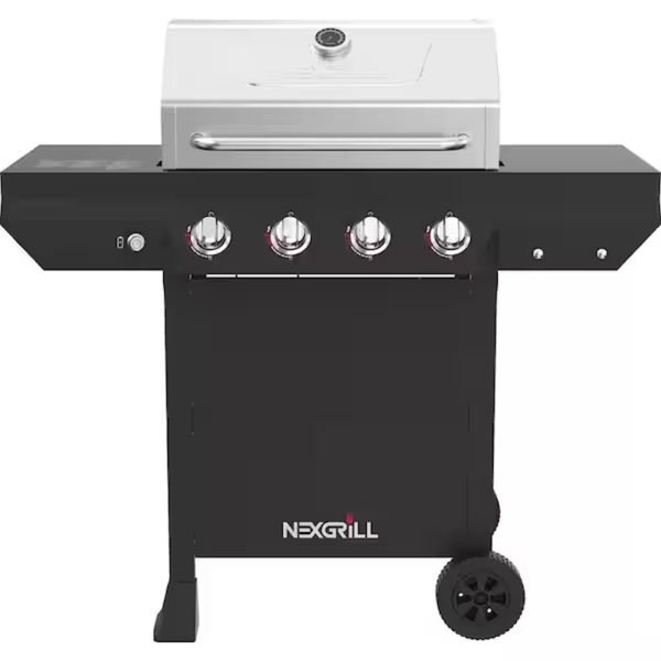 Nexgrill 4-Burner Propane Gas Grill with Stainless Steel Main Lid