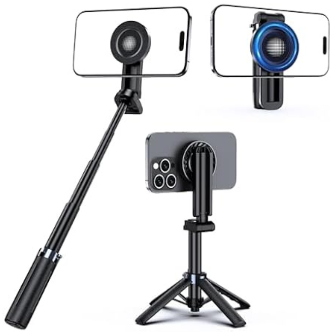Magnetic Adjustable Mini Selfie Stick Tripod Rechargeable Remote