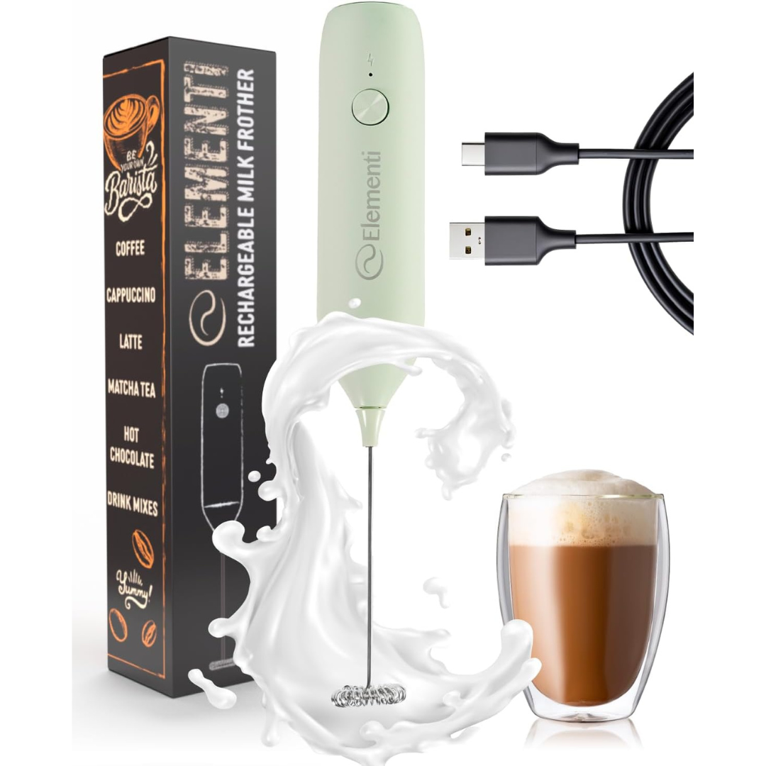 Handheld Rechargeable Milk Frother Wand & Drink Mixer
