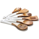 6-Piece Natural Acacia Non-Stick Wooden Cooking Utensils Spoons