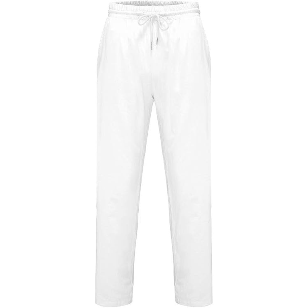 EI Men's Casual Drastring Loose Fit Lightweight Linen Pants