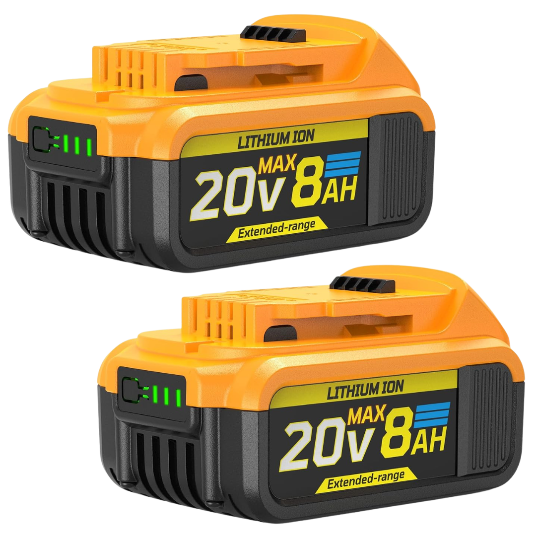 2-Pack 8Ah Replacement Batteries Compatible with DeWalt 20V MAX