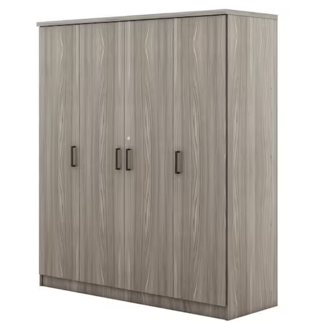 Nestfair 4-Door Gray Wood 59.2" Wardrobe with 1-Drawers