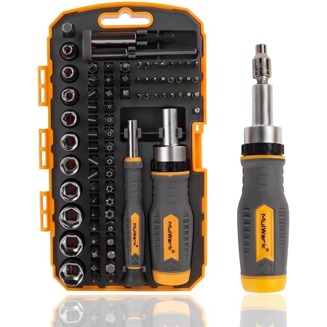 77-Pieces Mulwark Ratchet Screwdriver Bits & Socket Set