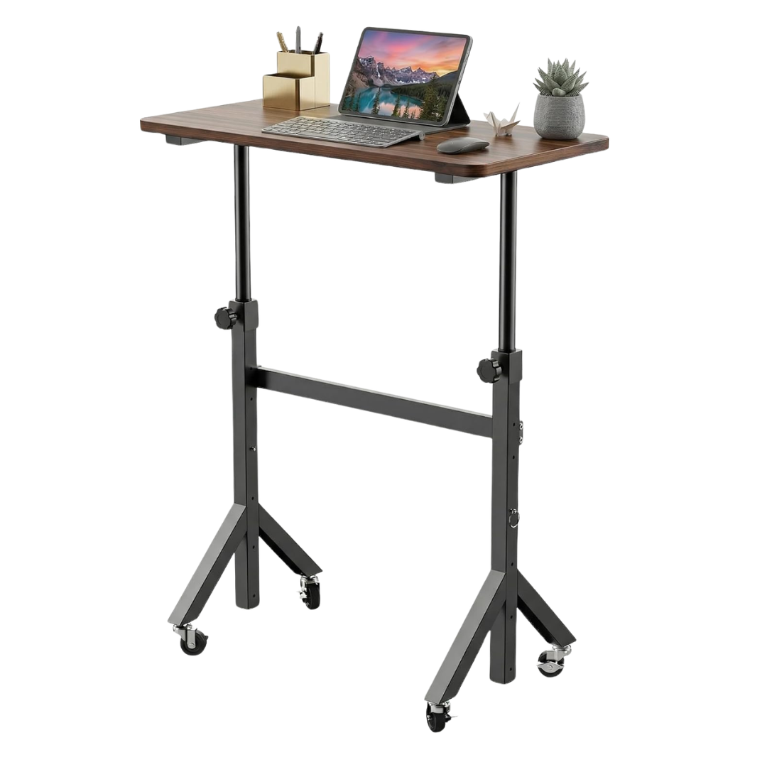 32" Huanuo Height Adjustable Standing Desk With Wheels (Black Walnut)