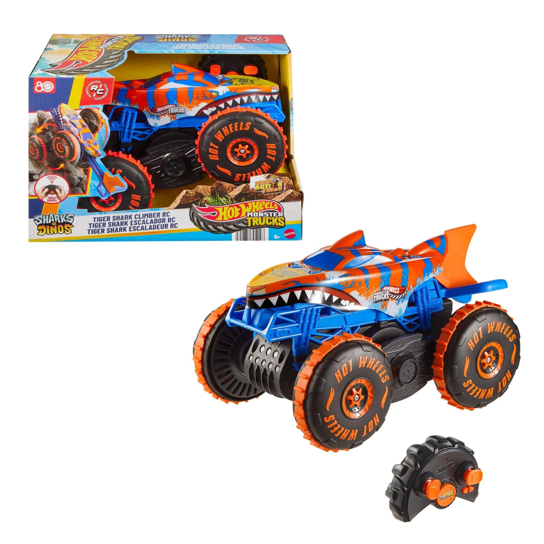 Hot Wheels Monster Truck Tiger Shark Climber Remote Control Vehicle
