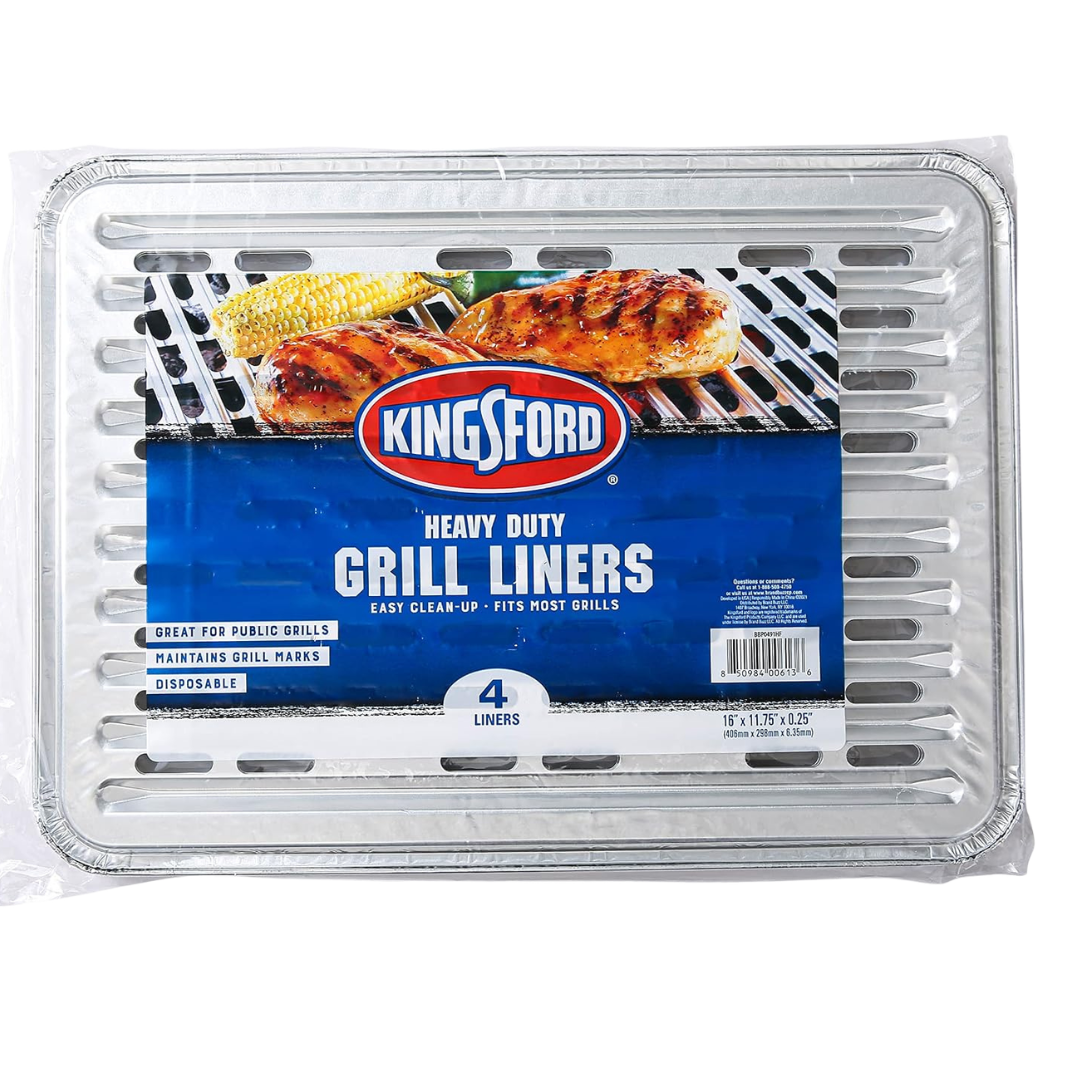 4-Count 16" X 11.75" Kingsford Aluminum Foil Grill Liners