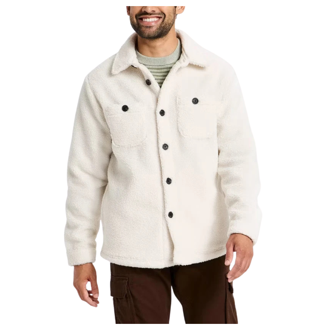 Goodfellow & Co Men's Vintage High Pile Full Button Jacket (4 Colors)