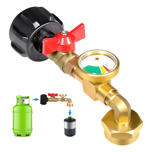 Sentryse Propane Refill Adapter With Valve & Gauge