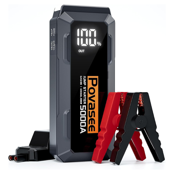 Povasee A40 5000A 12V Car Battery Jump Starter W/ 3" LCD Display