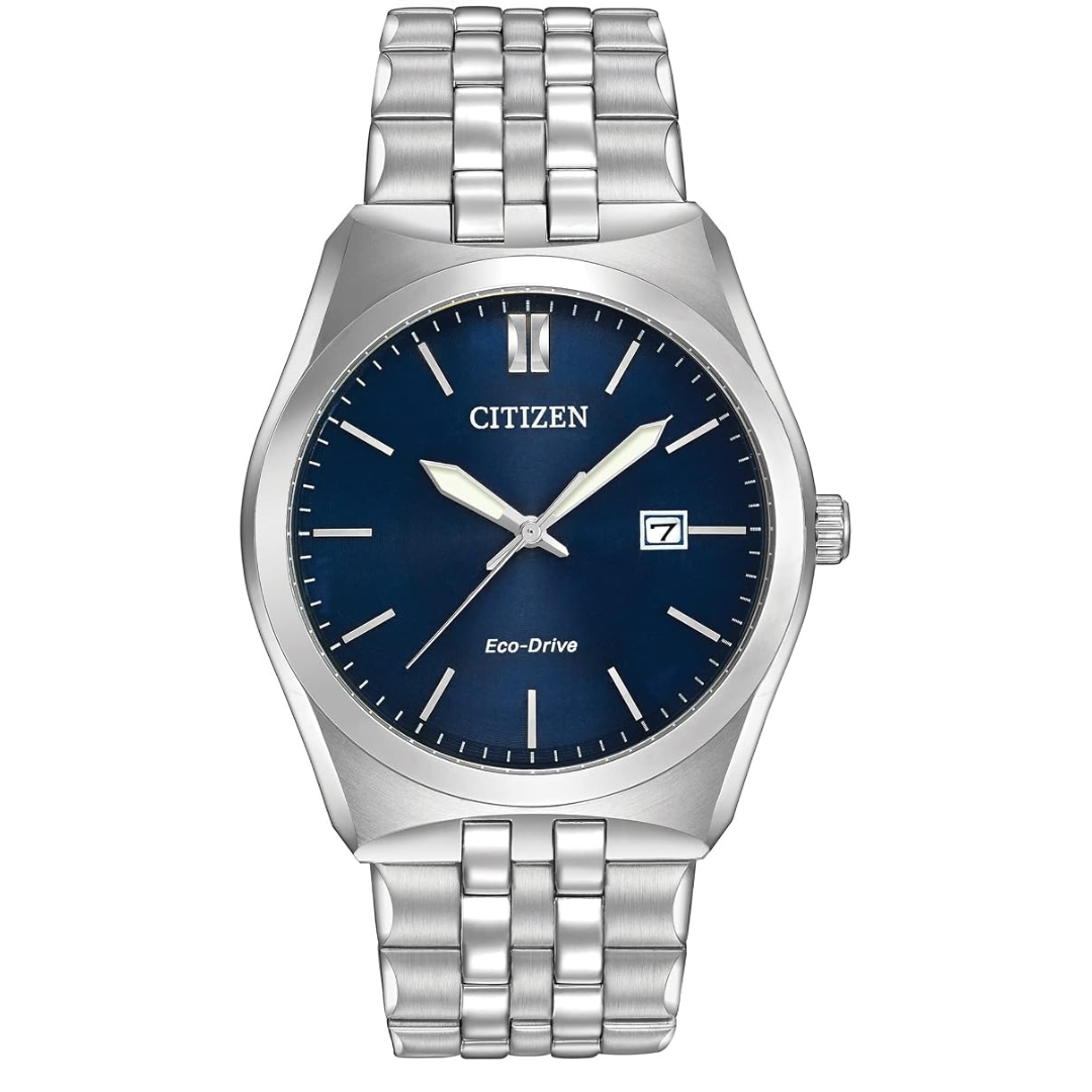 40mm Citizen Men's Classic Corso Eco-Drive Blue Dial Stainless Steel Watch