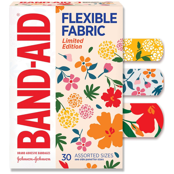30-Count Band-Aid Brand Flexible Fabric Bandages (Wildflower)