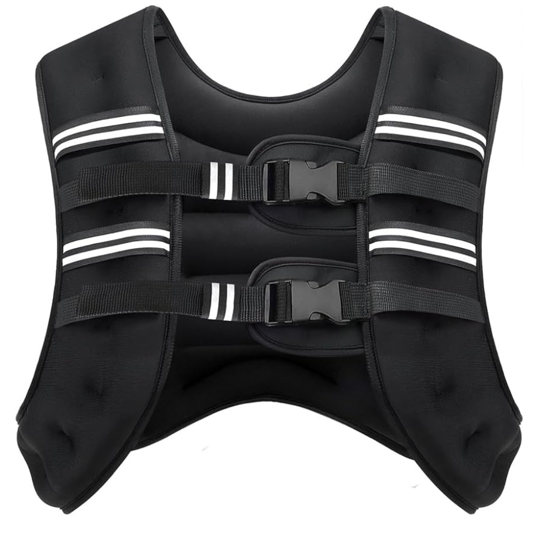Unisex Adjustable 12lb Weighted Vest With Reflective Stripe