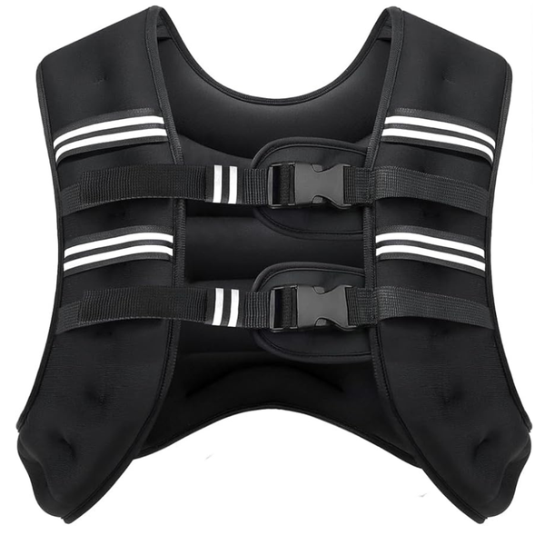 Unisex Adjustable 12lb Weighted Vest With Reflective Stripe