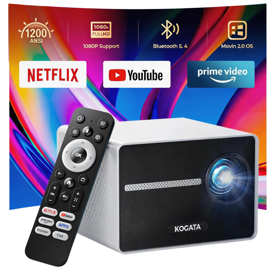 Portable 4K Smart Mini-Projector With WiFi 6 Bluetooth 5.4