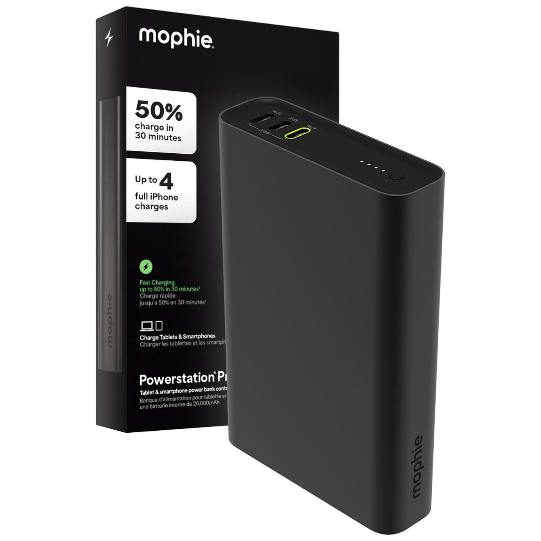 20,000mAh Mophie 45W Fast Charging USB-C PD Portable Power Banks W/ 3-Port
