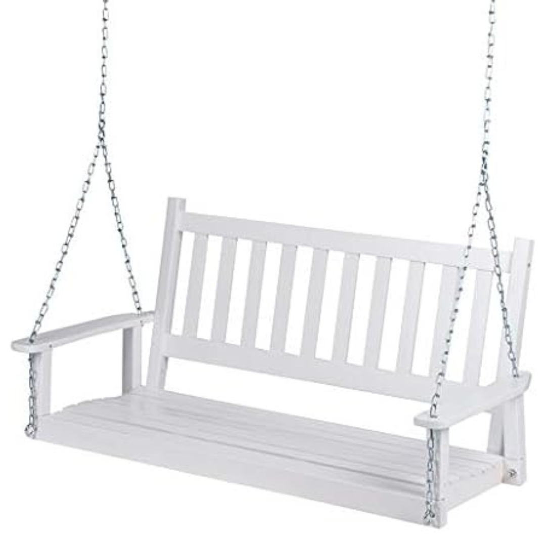 54" Shine Company Maine Wood Porch Swing with Chains