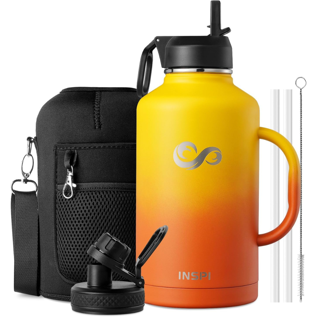 64oz Double Wall Insulated Water Bottle with Handle