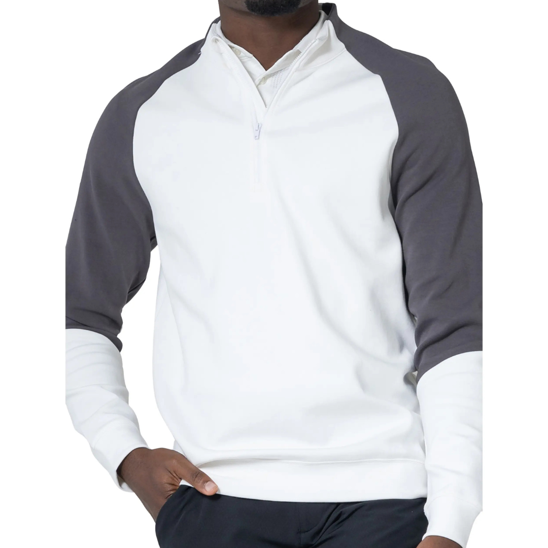 Levelwear Men's Crown Midlayer Quarter Zip Pullover (Navy Charcoal)