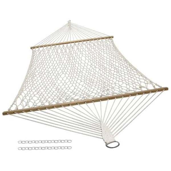 Sunnydaze Cotton Rope Hammock with Spreader Bars