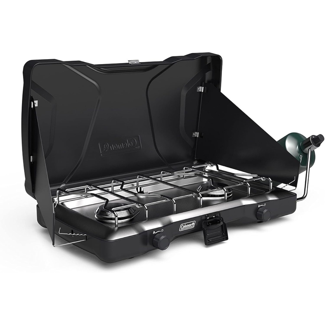 Coleman Triton 2-Burner Propane Camping Stove with Adjustable Burners