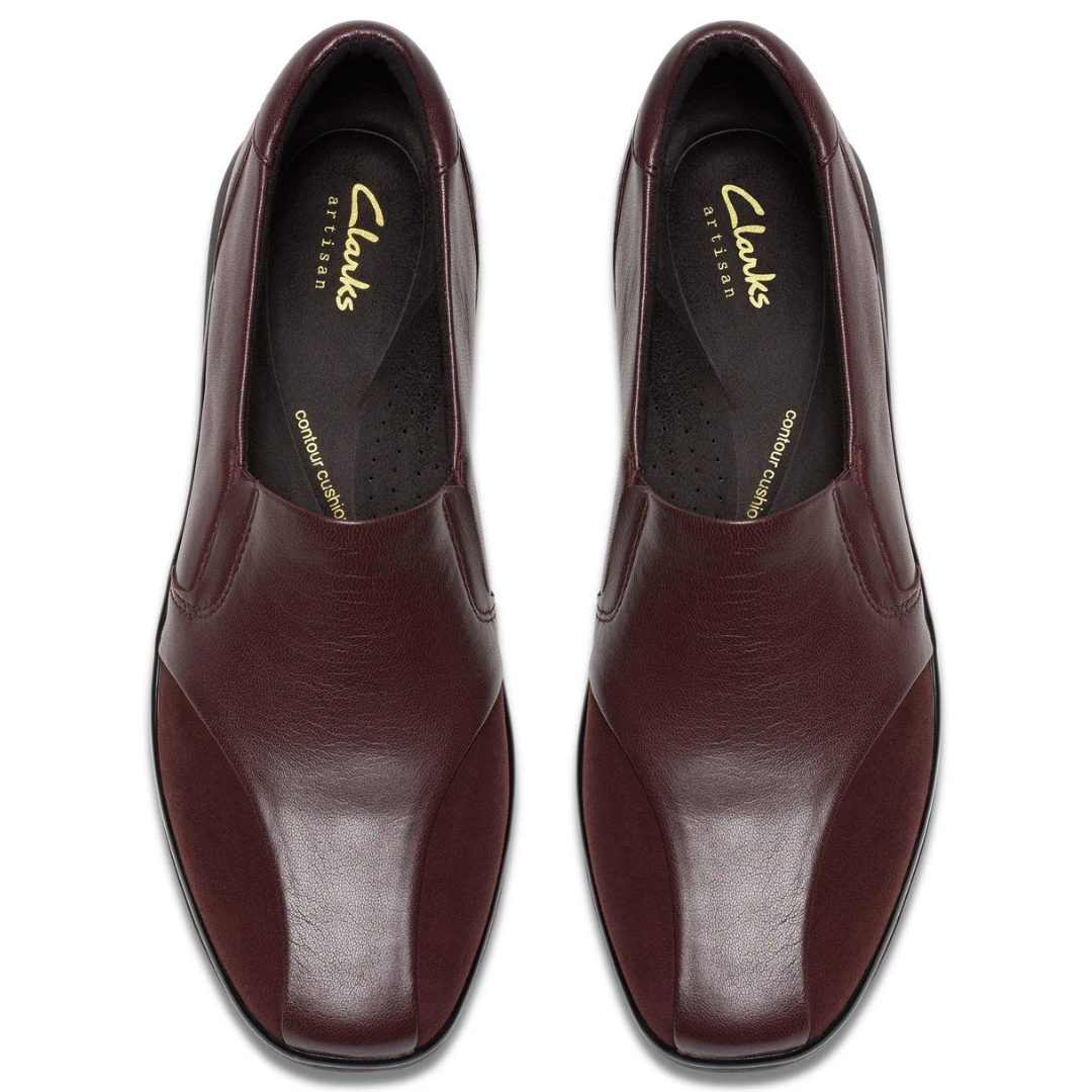 Clarks Womens Lynell Edge Red Leather Dress Shoes