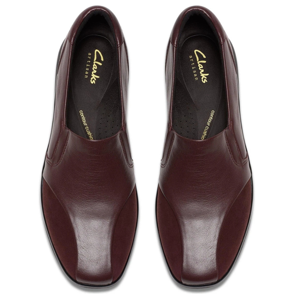 Clarks Womens Lynell Edge Red Leather Dress Shoes