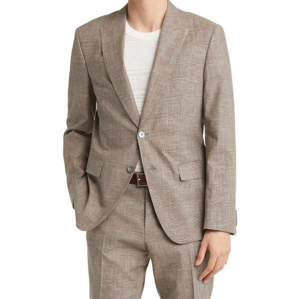 BOSS Men's Plaid Cotton & Wool Blend Suit
