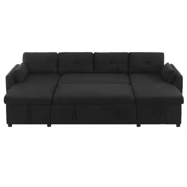 Nestfair 107.1" Teddy Fabric U-shaped Sectional Sofa
