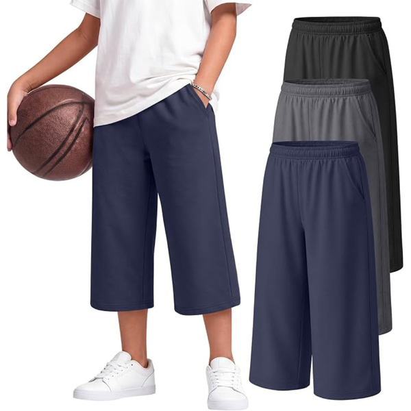 3-Pack Mumucove Boys Below Knee Loose Capri Pants