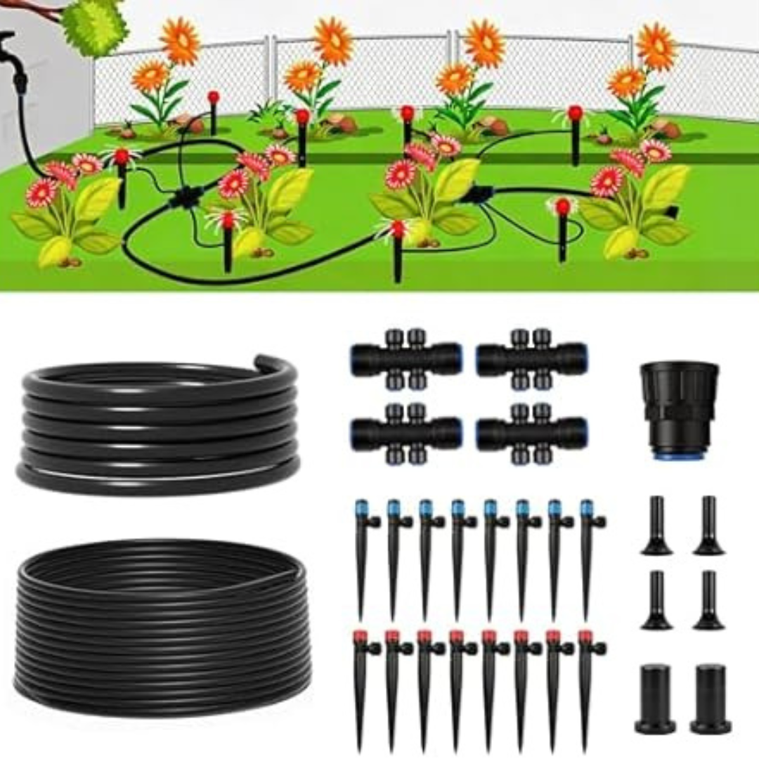 50ft 360deg. Adjustable Garden Watering Drip Irrigation Kit