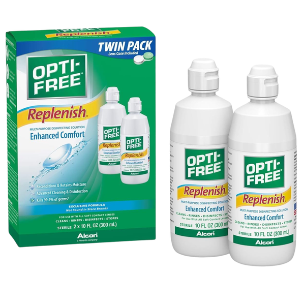 2-Pack Opti-Free Replenish Contact Lens Solution With Lens Case