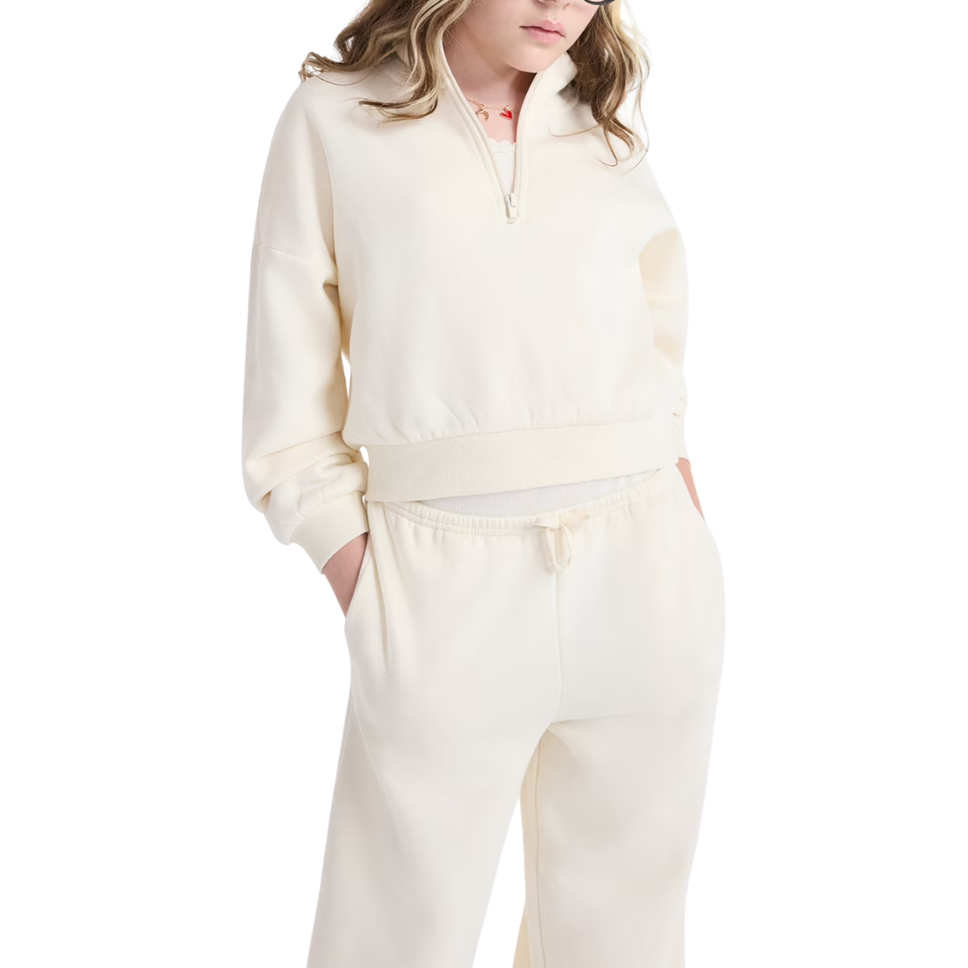 Weekend Academy Girls Fleece Quarter Zip Sweatshirt