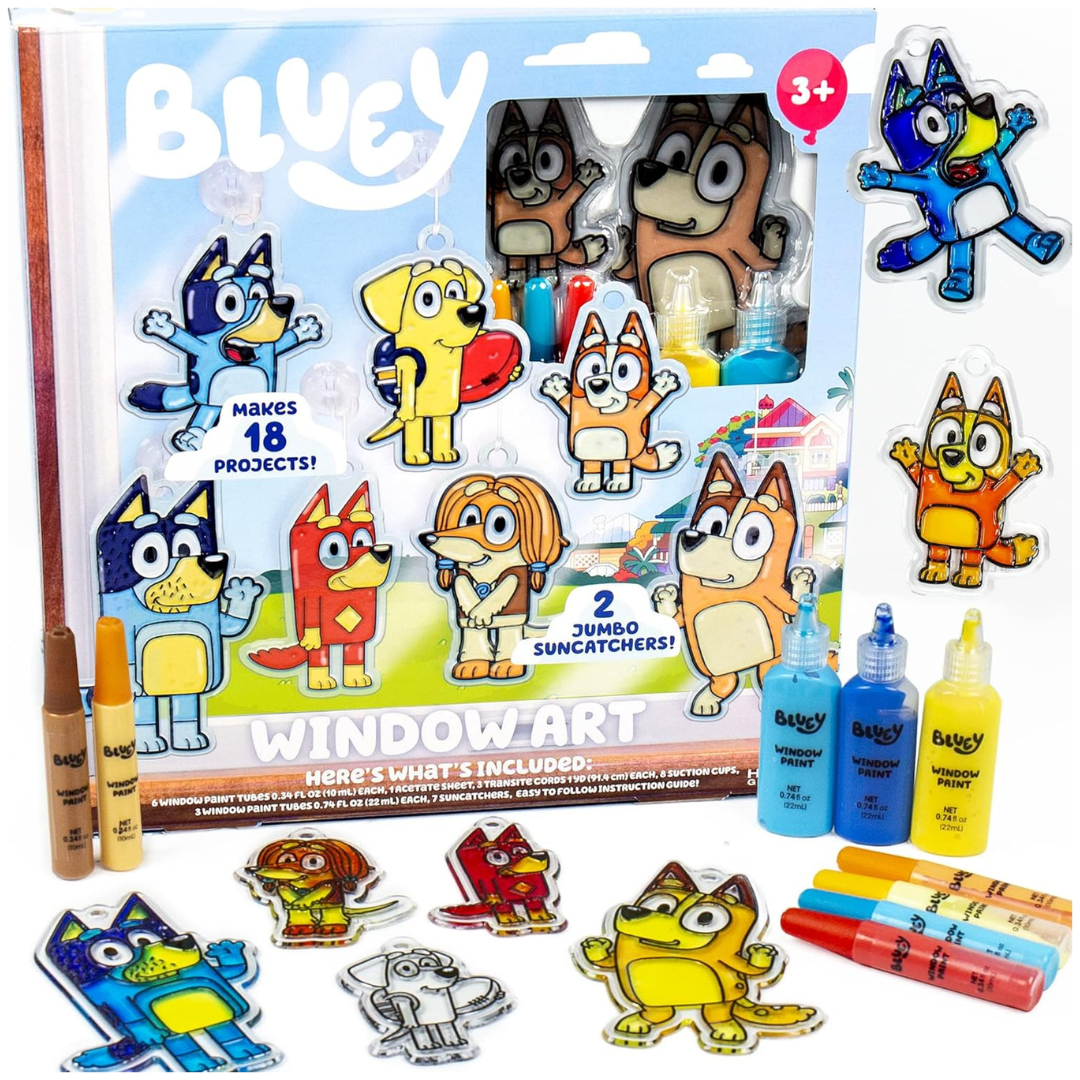 Bluey Kid's Window Art Suncatchers Kit