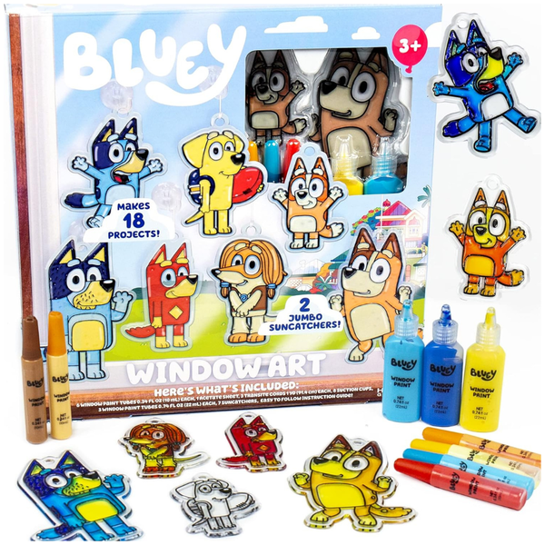 Bluey Kid's Window Art Suncatchers Kit